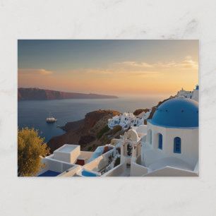 Bezauberndes Santorin per Sea Gruß Postkarte