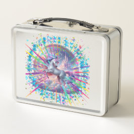 Bezauberndes Schloss Unicorn Lunchbox - Regenbogen