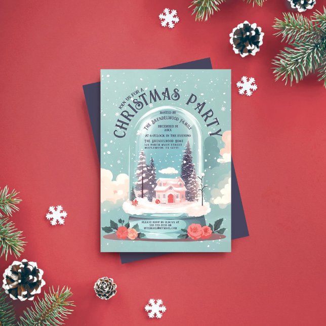 Bezauberndes Schneeglobe Weihnachtsfest-Party Einladung (Von Creator hochgeladen)