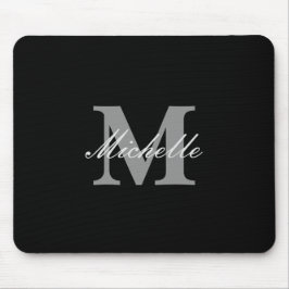 Bezauberndes Schwarzweiss-Namensmonogramm Mousepad