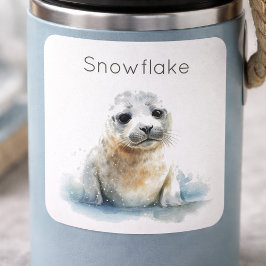 Bezauberndes Siegel Pup Quadratischer Aufkleber