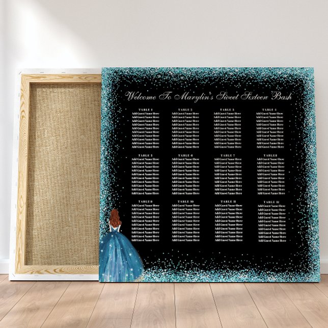 Bezauberndes Turquoise Princess Seating Chart Fotodruck (Von Creator hochgeladen)
