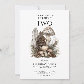 Bezauberndes Wald 2. Geburtstag Party Einladung