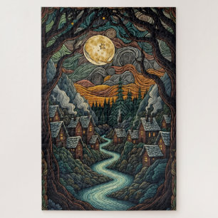 Bezauberndes Walddorf Jigsaw Puzzle