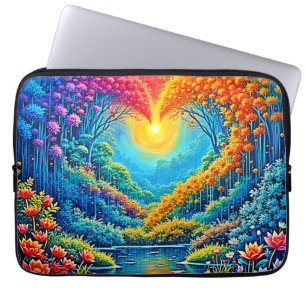 Bezauberndes Waldherz im Lichtdesign Laptopschutzhülle