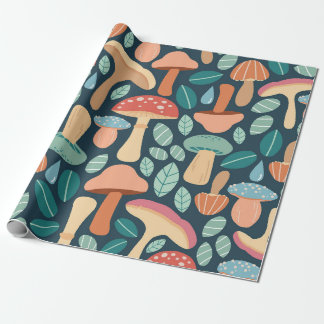 Bezauberndes Waldmushroom-Muster Geschenkpapier