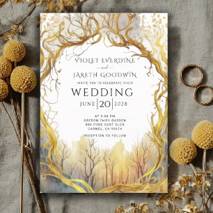 Bezauberndes Waldportal zum Hochzeitsempfang Einladung