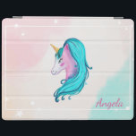 Bezauberndes Wasserfarben Einhorn Magische Sterne  iPad Hülle<br><div class="desc">Ein zauberhaftes Einhorn. Ein elegantes und raffiniertes Design.</div>