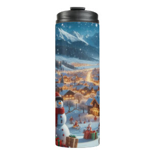 Bezauberndes Weihnachtsdorf Thermosbecher