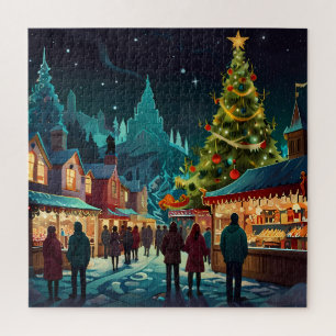Bezauberndes Weihnachtsmarkt Stadt Winterwunder Wu