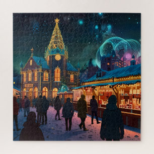 Bezauberndes Weihnachtsmarkt Stadt Winterwunder Wu