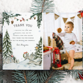 Bezauberndes Winter Woodland Geburtstag Danke