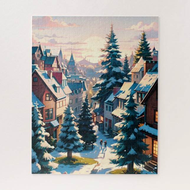 Bezauberndes Winterdorf (Vertikal)