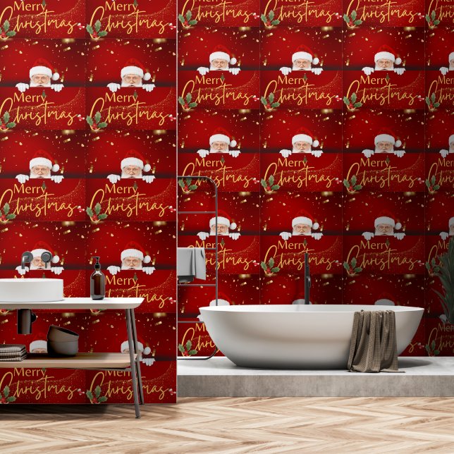 Bezaubert Weihnachten Weihnachten Weihnachtsmann P Tapete (Badezimmer)
