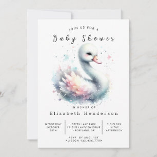 Bezauberte Baby-Dusche für Custom Swan Einladung