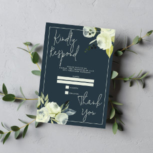 Bezauberte Blumenblauer Hochzeit mittags RSVP Karte