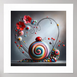 Bezauberte Brust: Eine Reise zum Whimsical Snail Poster