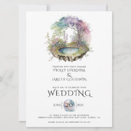 Bezauberte Hochzeit der Wasserfarbe Holz Einladung