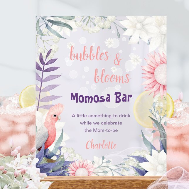 Bezauberte Lavendel Drink Sign Baby Dusche Acrylschild (Enchanted Lavender Drink Sign Baby Shower ©Susanne Sachers - Sunny Mind 🌞)