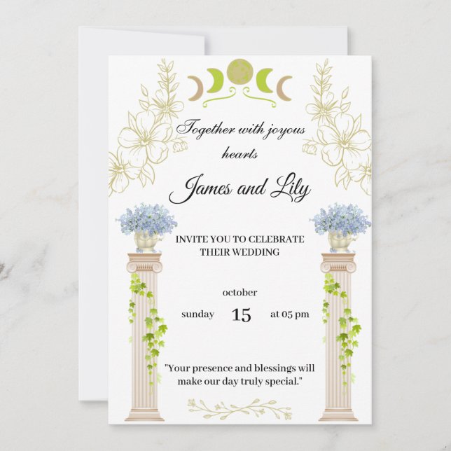 Bezauberte Liebe, feiern Sie Ihre Hochzeit Einladung (Vorderseite)