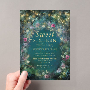 Bezauberte Rose Grünwald Land Süß 16 Acryleinladungen