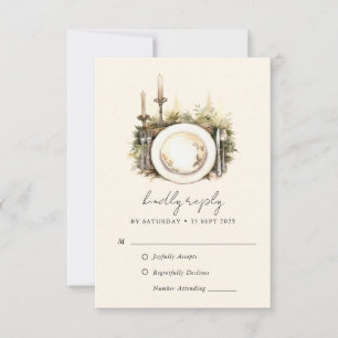 Bezauberte RSVP-Karte für den Wasserfarbenwald Boh RSVP Karte