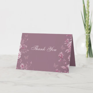 Bezauberte Vintage Dusty-Rose & Blush-Hochzeit Dankeskarte