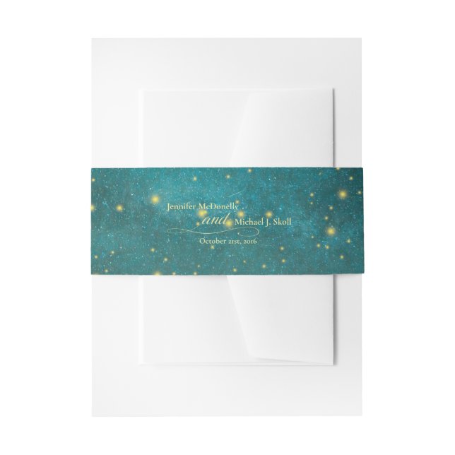 Bezauberte Waldfireflies Hochzeitsband Einladungsbanderole (Vorderseite Beispiel)