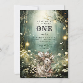 Bezauberte Waldmäuse 1. Geburtstag Einladung