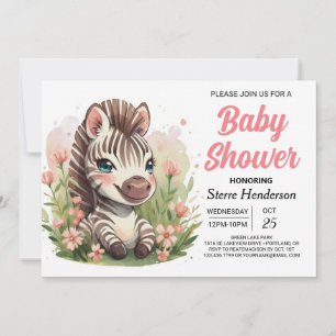 Bezauberte Whimsical Safari Zebra Baby Dusche Einladung