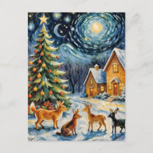 Bezauberte Winternacht Postkarte