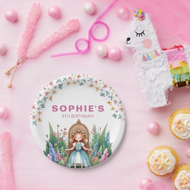 Bezauberte Woodland Fairy Princess Birthday Pappteller (Party)
