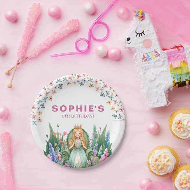 Bezauberte Woodland Fairy Princess Birthday Pappteller (Party)
