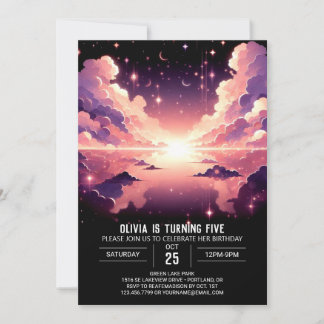 Bezauberter Celestial Digital Geburtstag Einladung
