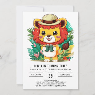 Bezauberter Elegant Löwe Digitaler Geburtstag Einladung