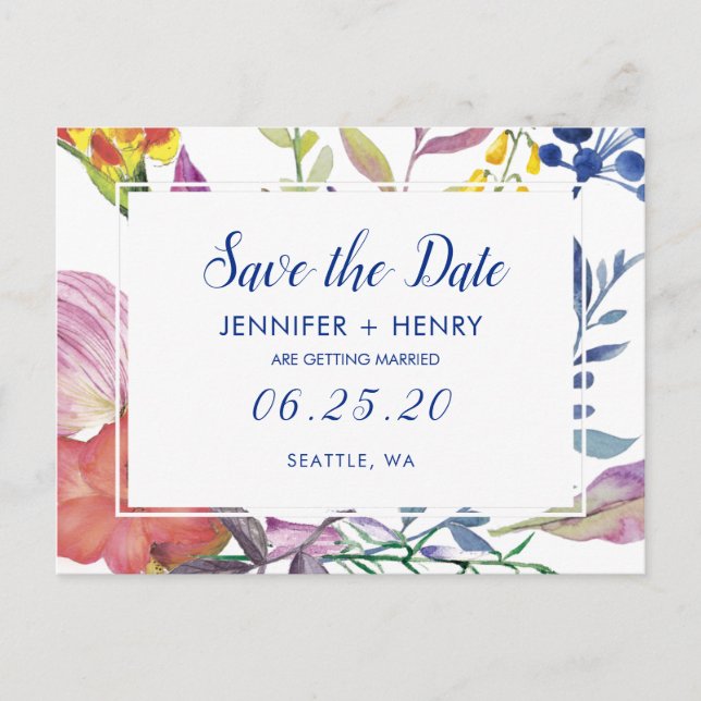 Bezauberter Garten Save the Date Ankündigungspostkarte (Vorderseite)