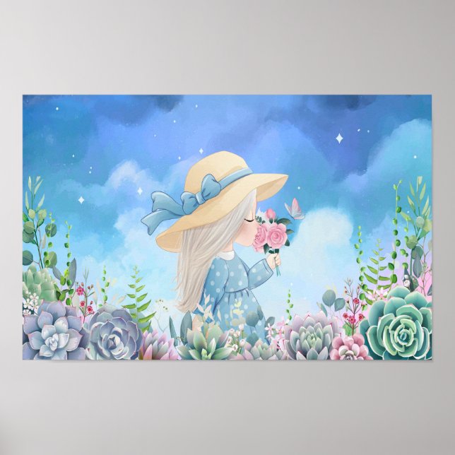 Bezauberter Garten - Schönes Girl Kinderzimmer Kin Poster (Vorne)