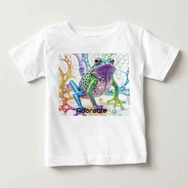 Bezauberter, lebendiger Happy Frog Baby T-shirt (Vorderseite)