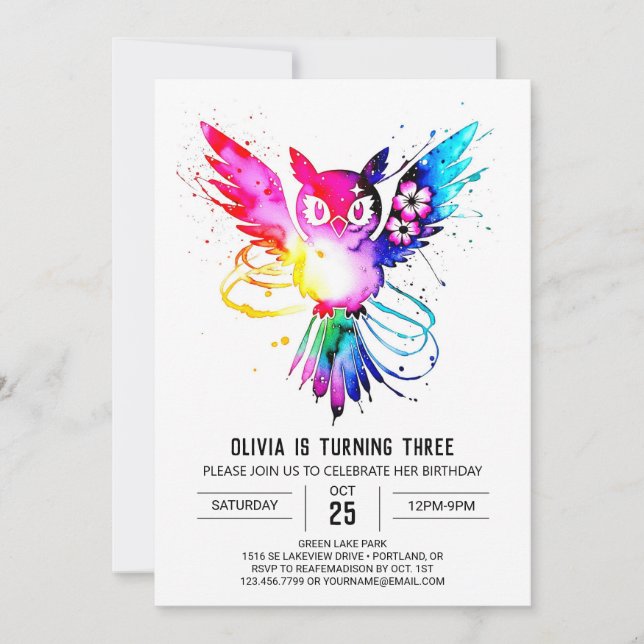 Bezauberter Niedlicher Geburtstag Einladung (Vorderseite)