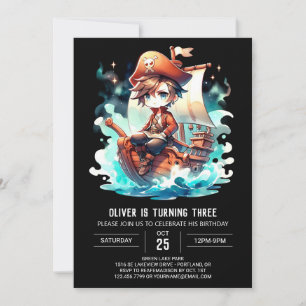 Bezauberter Printable Pirate Birthday Einladung