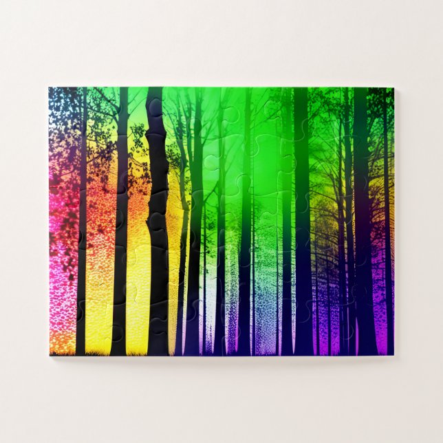Bezauberter Schwarzwald unter Regenbogenfarben (Horizontal)
