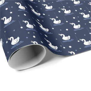 Bezauberter See - Graceful Swan Muster Design Geschenkpapier