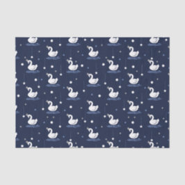 Bezauberter See - Graceful Swan Muster Design Seidenpapier