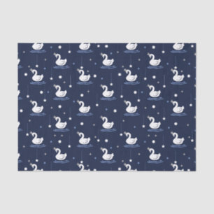 Bezauberter See - Graceful Swan Muster Design Seidenpapier