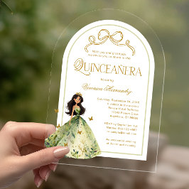 Bezauberter Wald 15. Geburtstag Quinceanera Acryleinladungen