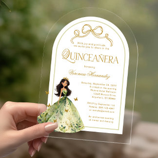 Bezauberter Wald 15. Geburtstag Quinceanera Acryleinladungen