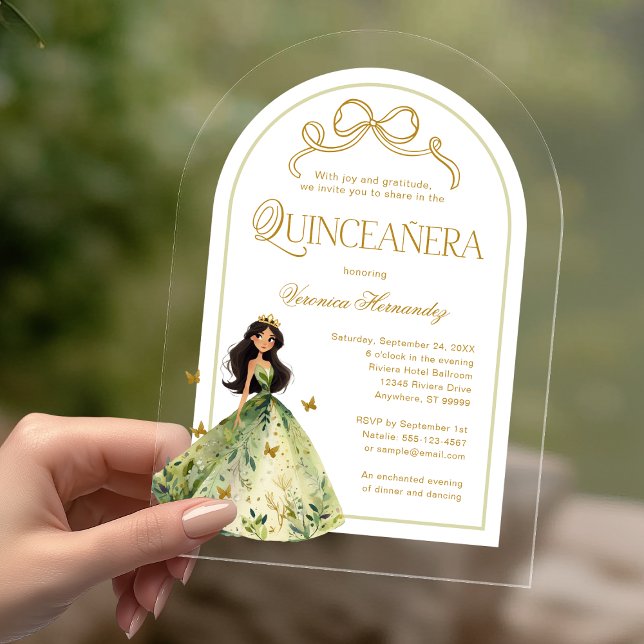 Bezauberter Wald 15. Geburtstag Quinceanera Acryleinladungen (Von Creator hochgeladen)