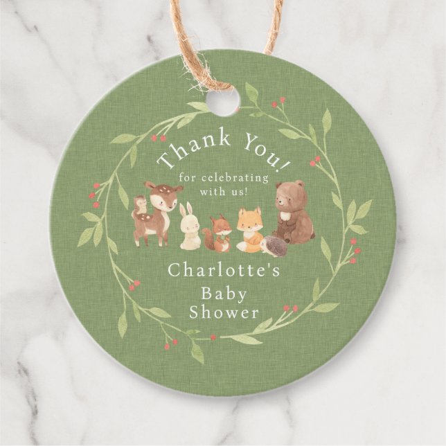 Bezauberter Wald Danke Geschenkanhänger (Vorderseite)