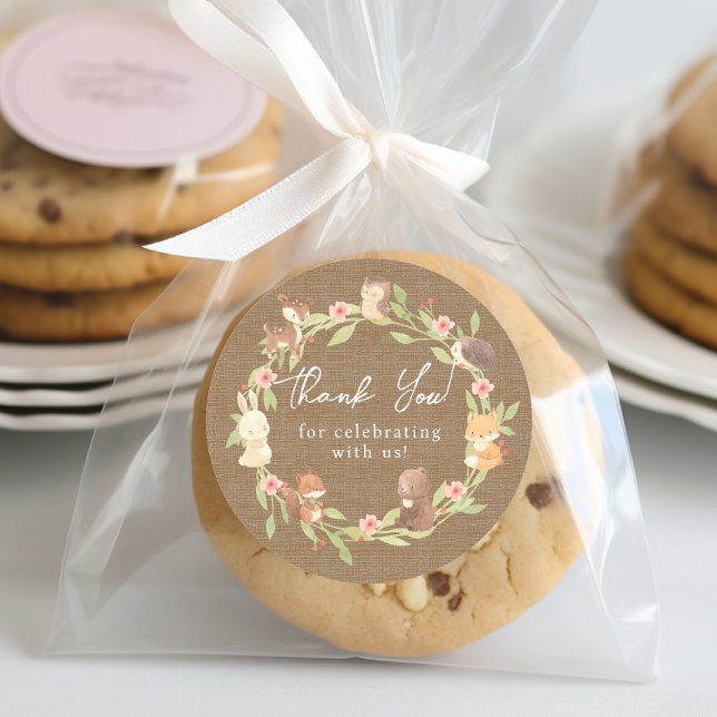 Bezauberter Wald Danke Runder Aufkleber (Von Creator hochgeladen)