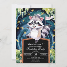 Bezauberter Wald Raccoon Geburtstag